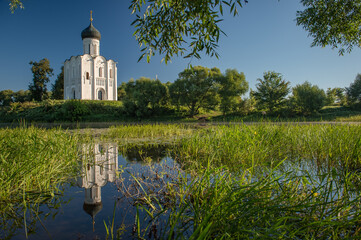 Old Russian orthodox church in early morning light