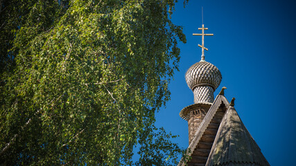 Old Russian orthodox church with domes
