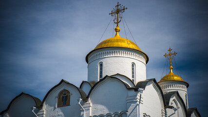 Old Russian orthodox church with domes