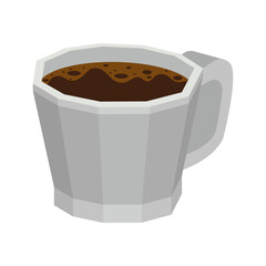 cup of dark coffee on white background