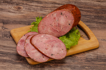 Smoked ham sausage with spices