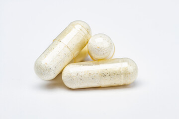 Stack of transparent pills