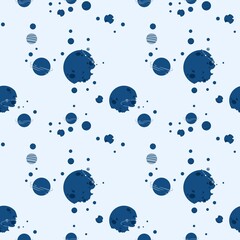 Space seamless pattern. Planets, rockets and stars