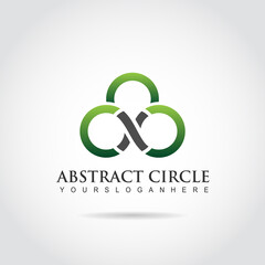 Abstract Circle logo template. green and black color. Vector illustration eps.10