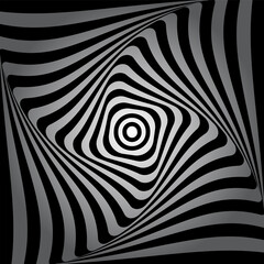 Abstract illusion of 3D whirl movement.