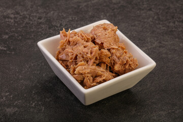 Canned tuna fillet for salad