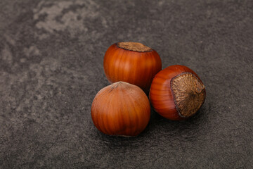 Hazelnut heap isolated over background