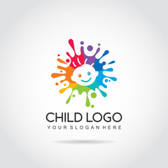 Child logo template. colorful and baby image. vector illustrator eps.10