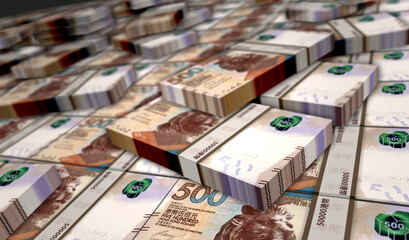 Hong Kong Dollar money banknotes pack 3d illustration
