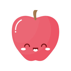 apple kawaii fruit with a smile