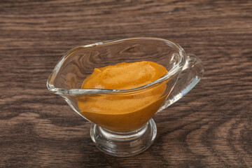 Mustard sauce in the bowl
