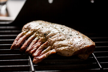 the ribs are grilled