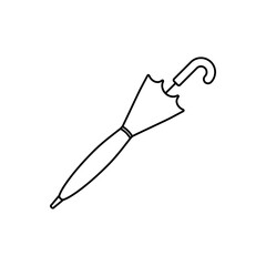 Logotipo paraguas de caballero cerrado con lineas en color negro