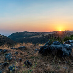 sunset over the mountains