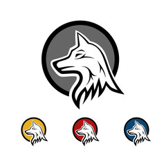 The wolf as an icon. Illustration of a wolf's head as an icon and symbol
