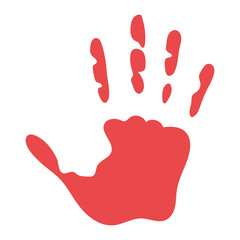 red silhouette with one hand and five fingers