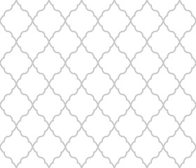 Abstract geometry pattern in Arabian style. Seamless vector background. White and gray graphic ornament. Simple lattice graphic design.