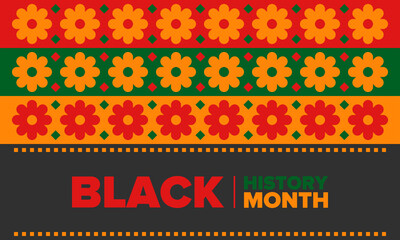 Black History Month. African American History. Celebrated annual. In February in United States and Canada. In October in Great Britain. Poster, card, banner, background. Vector illustration
