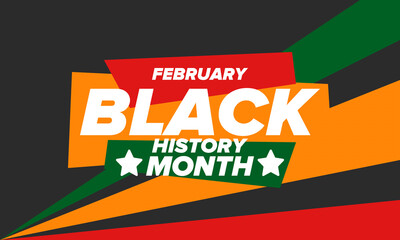 Black History Month. African American History. Celebrated annual. In February in United States and Canada. In October in Great Britain. Poster, card, banner, background. Vector illustration