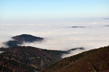Blick vom Schauinsland in den Nebel