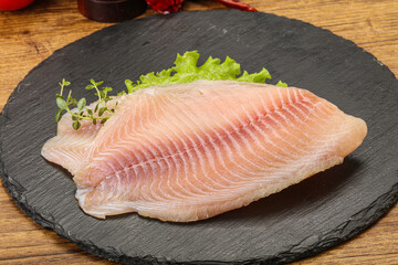 Raw tilapia fish for cooking