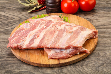 Raw pork ribs for cooking