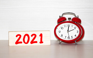 2021 text Numbers with Concept Start New Year 2021