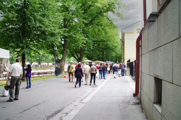 people walking in the street