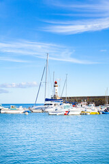 Obraz premium Port of Town Le Palais in isle Belle Ile en Mer in France in the Morbihan
