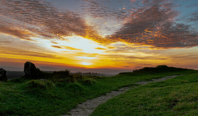 Sunset over dartmoor