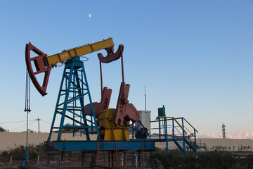 Fototapeta na wymiar Oil pump. Oil industry equipment. Oil wel in Baku, Azerbaijan