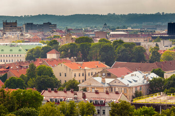 Obraz premium Aerial view on Vilnius, the capital of Lithuania.