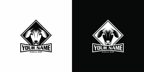 cow logo design and business card template