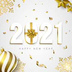 2021 New year card gift holiday gold decoration