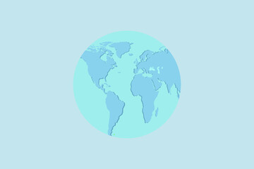 Vector planet Earth icon. Flat planet Earth icon.
