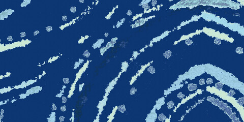 White Grunge Ornament. Navy Blue Dirty Paper.