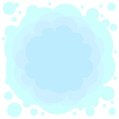 Abstract background. Cartoon flat style. Soft rounded clouds. Composition with square proportions. Isolated on white background. Illustration vector