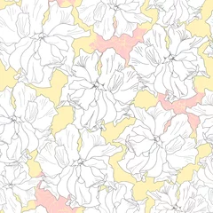 Rolgordijnen Floral seamless pattern. Vector background with flowers. Hand drawn artwork for textiles, fabrics, souvenirs, packaging and greeting cards. © marymyyr