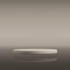 Beige podium and reflection