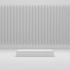 White podium and slats