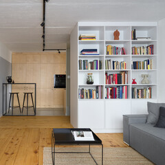 Living room and kitchen