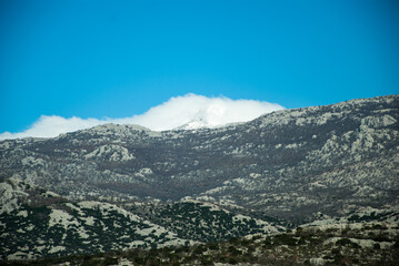 VELEBIT, CROATIA - March 2, 2013 - Velebit mountain coverd in snow, Velebit - Croatia.