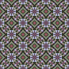 Geometric seamless pattern, abstract colorful background, trendy ornament, fashion print small shapes, vector texture for extile, fabric, decoration.