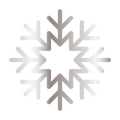 snowflake of color gray over white background