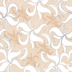 Seamless pattern with flowers. Hand drawn floral background. Artwork for textiles, fabrics, souvenirs, packaging and greeting cards.
