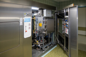 During a repair you can look into the interior of a steam sterilizer
