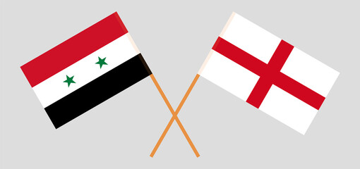 Crossed flags of Syria and England