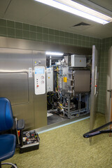 During a repair you can look into the interior of a steam sterilizer