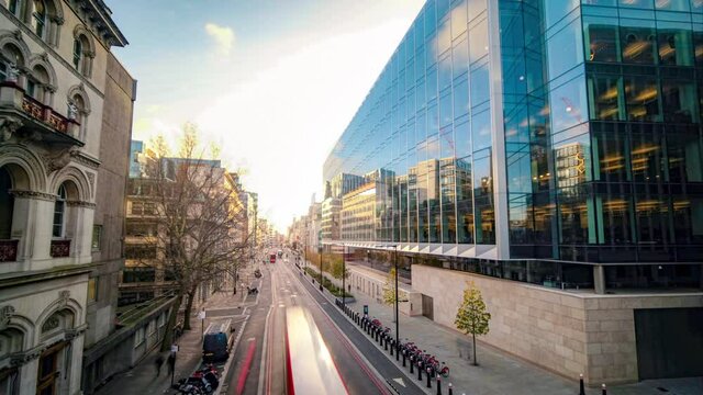 Time lapse of office buildings in the City of London - United Kingdom
