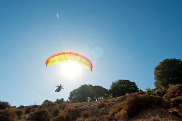 View of a Paraglider flying high